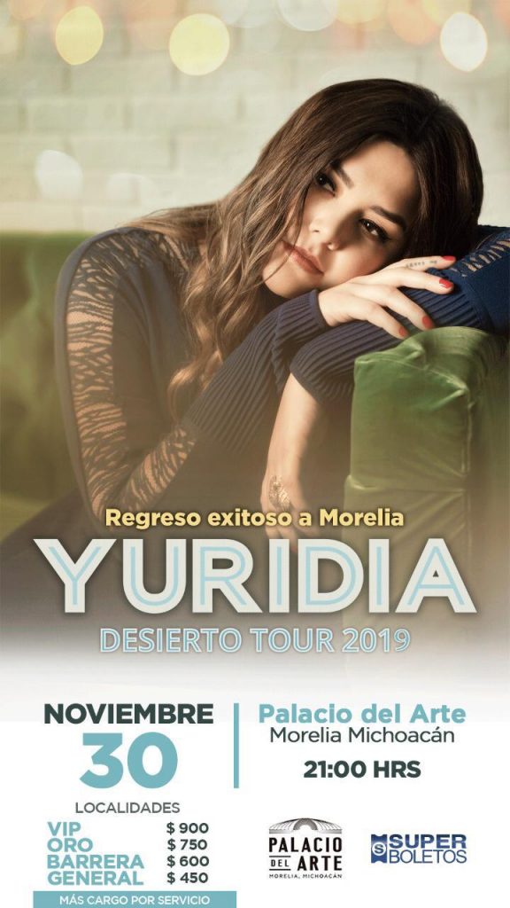 Yuridia Regresará A Morelia Con Su “Desierto Tour”