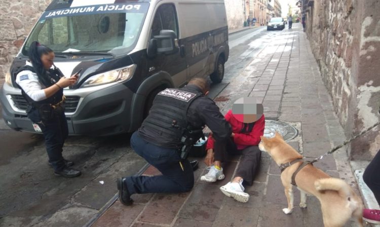 #Morelia Abuelita Sufre Caída En El Centro Por Las Lluvias 