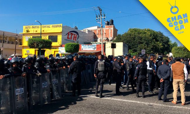 policía-impedir-marcha-CNTE-Morelia