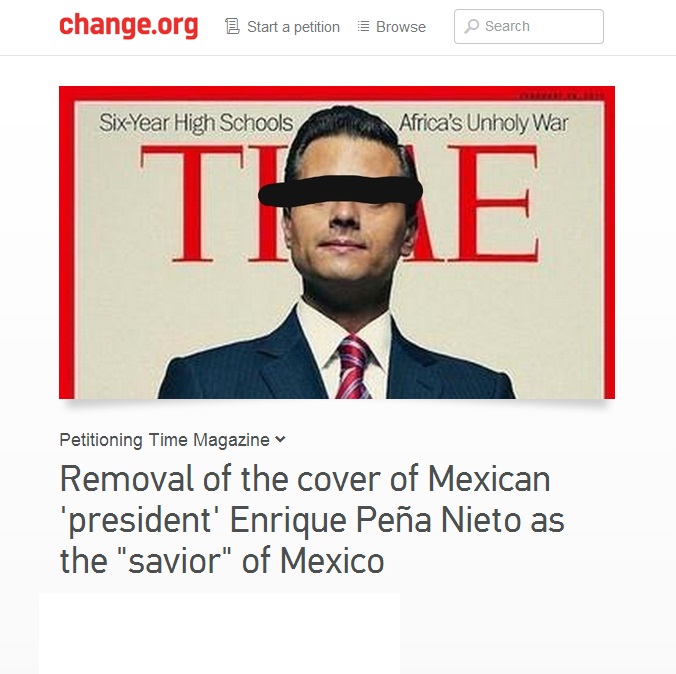 petición retirar a Peña Nieto de la revista Time