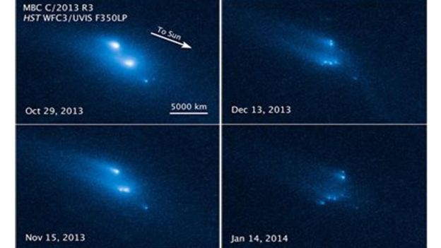 hubble capta asteroide fragmentandose