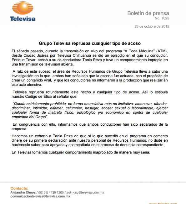 televisa acoso sexual