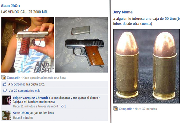 facebook venta de armas