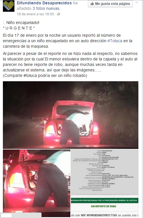 niño encajuelado toluca