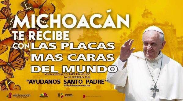 papa francisco meme visita placas