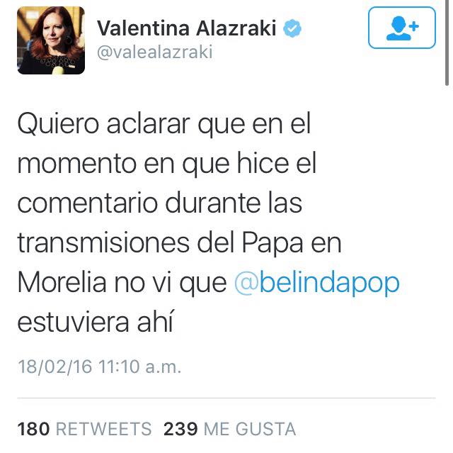 belinda el papa disculpas alazraki