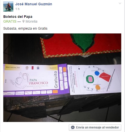 papa en morelia boletos subasta