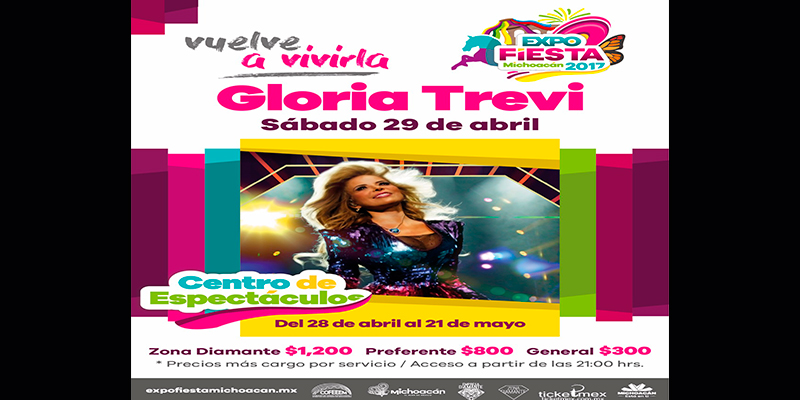 Gloria-Trevi-#ExpoFiesta2017-Michoacán-boletos