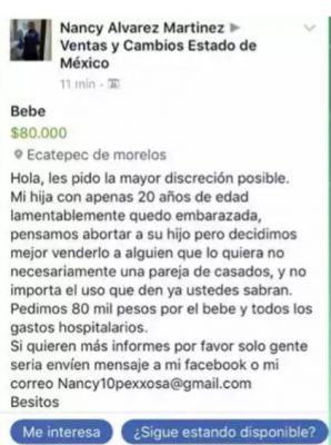 vende a su nieto en redes sociales