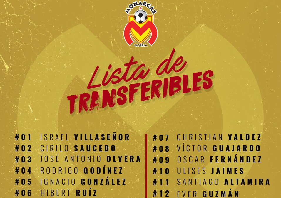 Transferibles Monarcas Morelia Apertura 2017