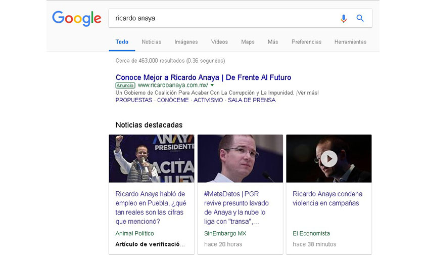 Antonio Meade Google Anaya