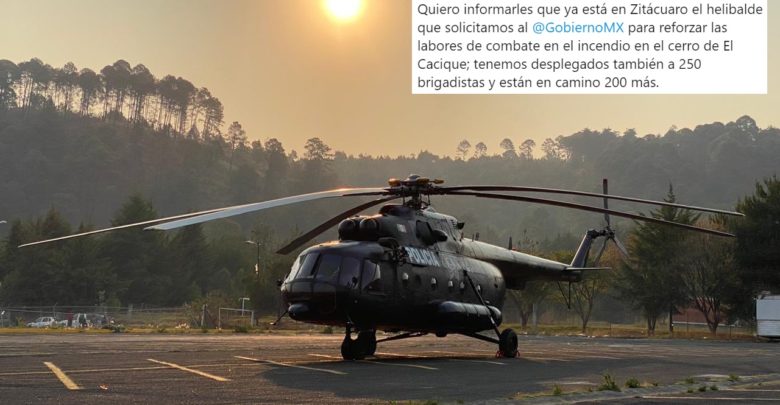 #Michoacán Anuncia Silvano Llegada De Helicóptero Pa’ Frenar Incendio En Zitácuaro