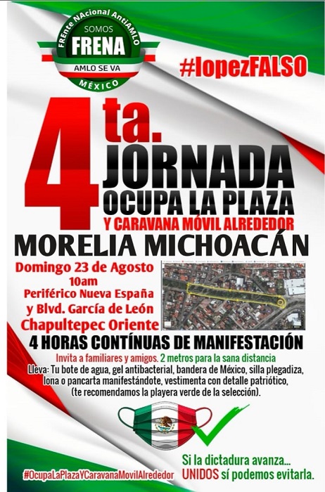 Morelia Convocan A Otra Caravana Anti AMLO Piden Usar Playera De