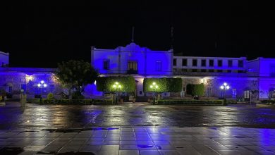 #Michoacán Iluminan Palacios Municipales De Color Luz Azul Por Lucha Contra La Trata