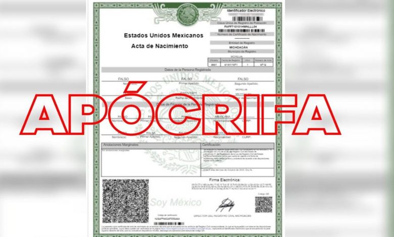 #Michoacán SeGob Alerta Sobre Expedición De Actas De Nacimiento Piratas