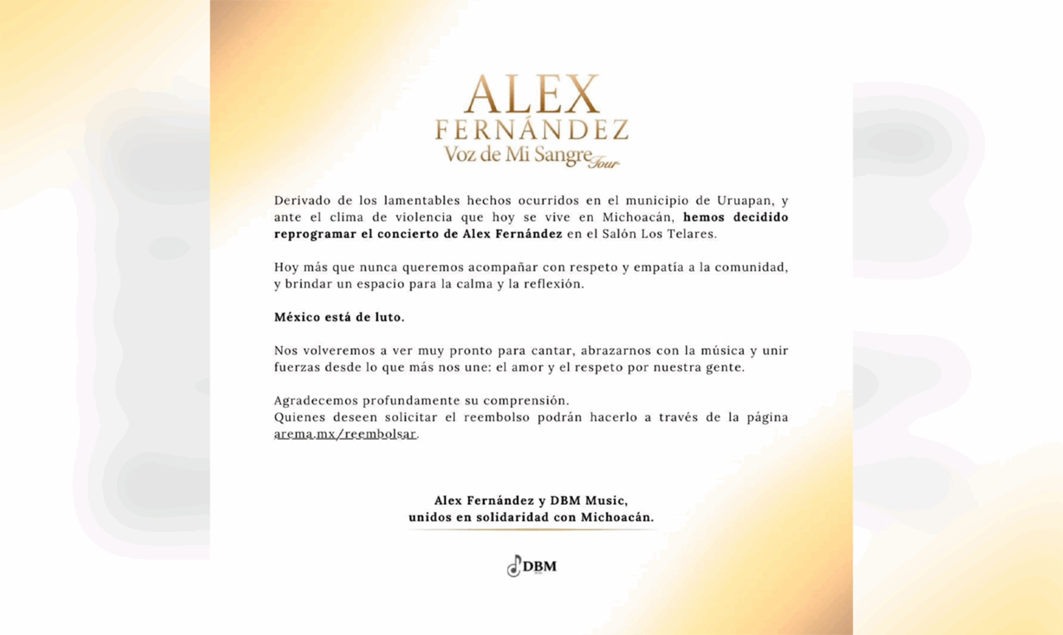 Hijo De Alejandro Fernández Cancela Concierto En Uruapan Tras Hechos De ...